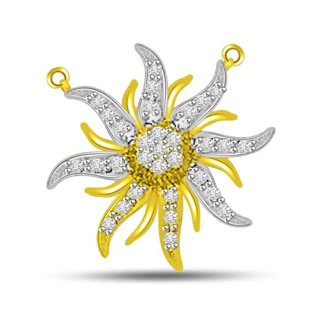 Star Power 0.35cts Two Tone Diamond Pendant (DN391)