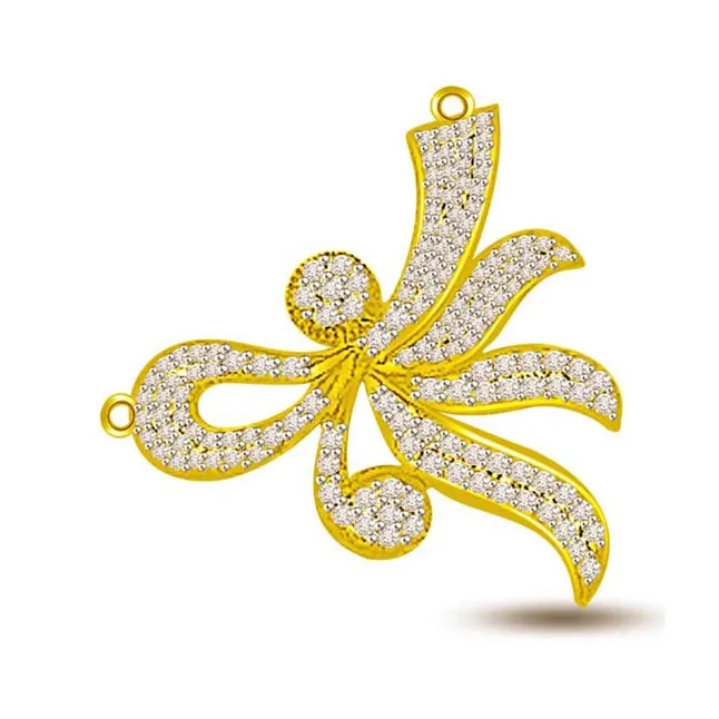 Flying Leaves Design 0.65ct Diamond Pendants Necklaces