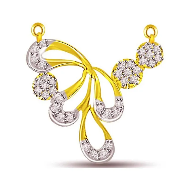 Very Stylish Two Tone Diamond Necklace Pendants