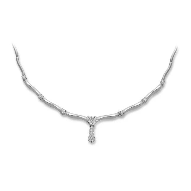 1.40 cts Diamond And 14K White Gold Necklace (DN424)