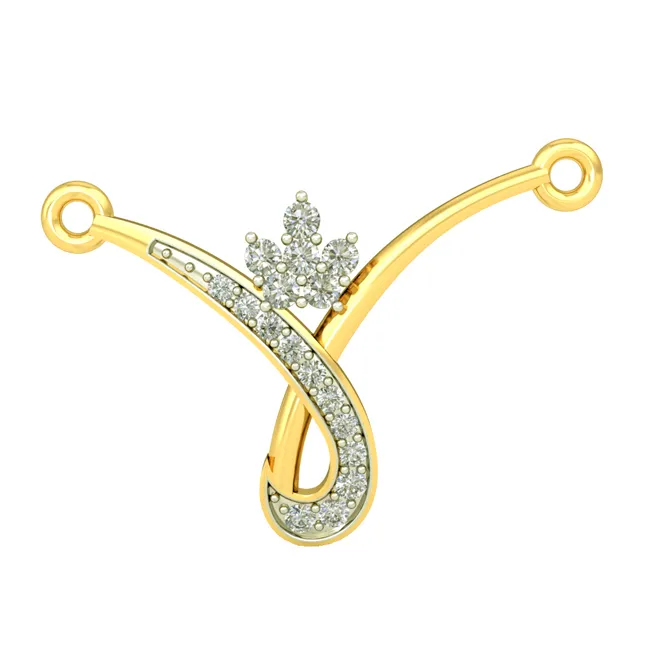 Beautiful Twist Two Tone Diamond Mangalsutra Pendant (DN436)