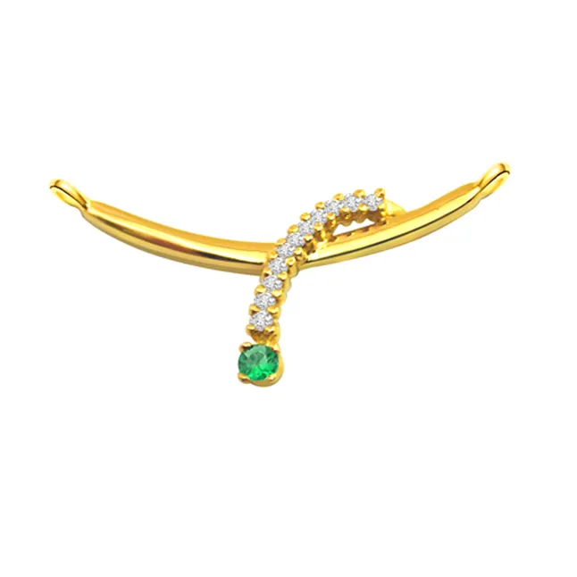 Diamond & Emerald Necklace Pendant (DN47)