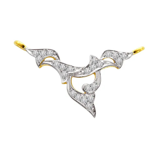 Delicate Dual Plated Diamond Necklace Pendant (DN68)