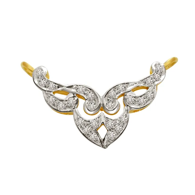 Stylish Dual Plated Diamond Necklace Pendant (DN69)