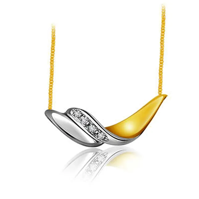 Dazzling Delight 0.20 cts Two Tone Diamond Necklace Pendant with chain (DN105)