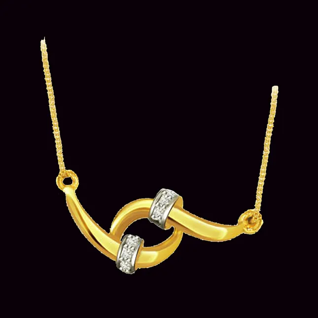 Twinkling Star 0.24cts Two Tone Diamond Necklace Pendant with chain (DN109)
