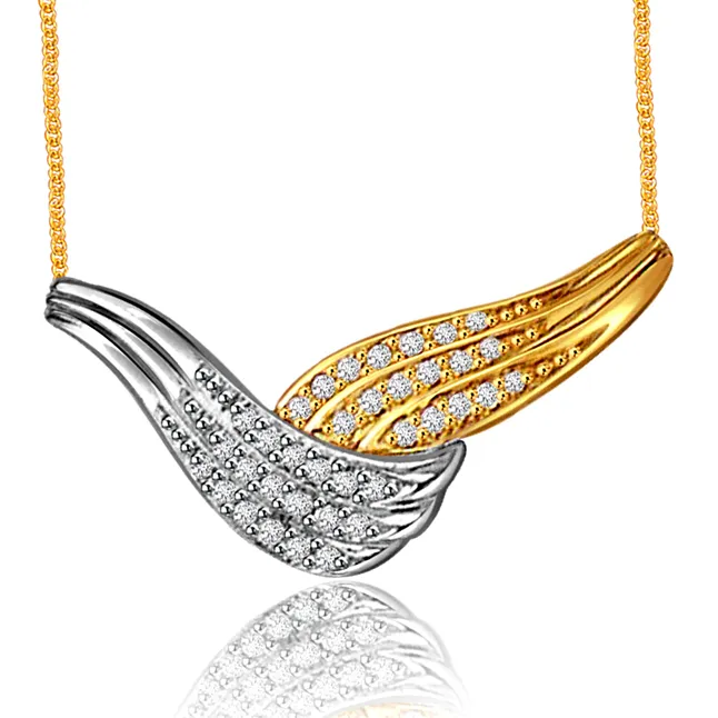 Timeless Beauty Two Tone Diamond Necklace Pendant with chain (DN111)