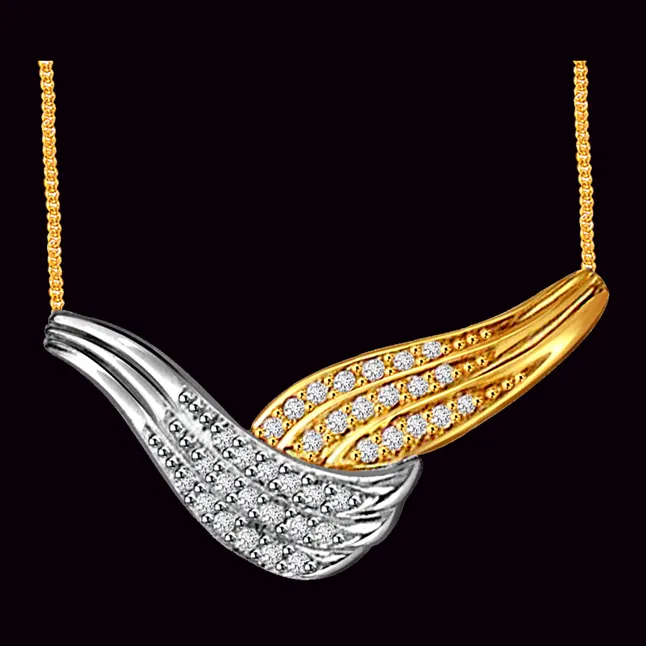 Timeless Beauty Two Tone Diamond Necklace Pendant with chain (DN111)