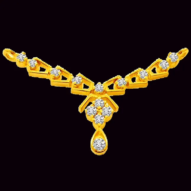 Golden Blossom Diamond Necklace Pendant (DN12)
