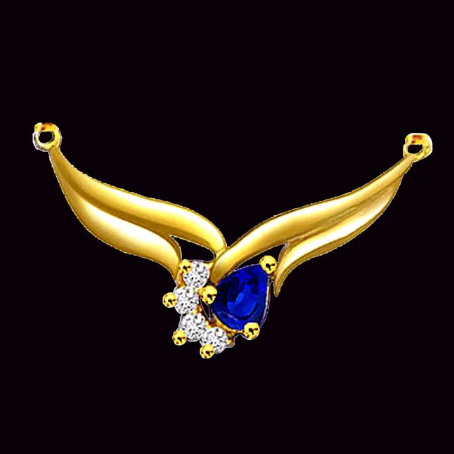 Sparkling Diva 0.13cts Diamond & Sapphire Necklace Pendant (DN122)