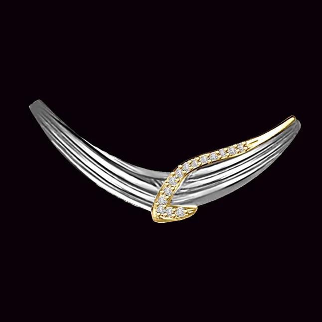 Half Curved Moon 0.14ct Diamond Necklace Pendants Necklaces