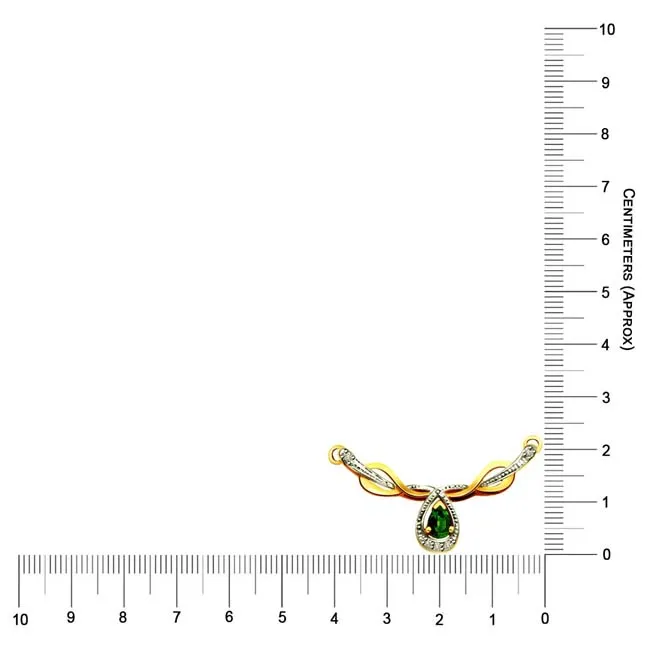 Greener Sparkling Diamond & Emerald Necklace Pendant (DN135)