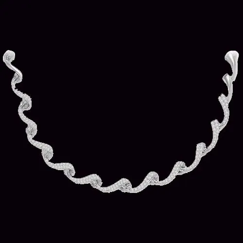 Twisted Curves 2.25ct VS Clarity Diamond Necklace -Diamond Necklace