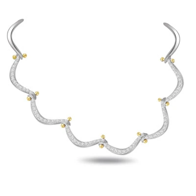 Gracious Curve 3.00ct VS Clarity Diamond Necklace -Diamond Necklace