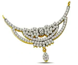 Soulmate Glitterings Star's1.10ct Classy Diamond Necklace Pendants in Two Tone Gold Necklaces