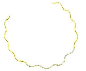 Wavy Sparkle 0.75 cts Real Gold Diamond Necklace -Diamond Necklace