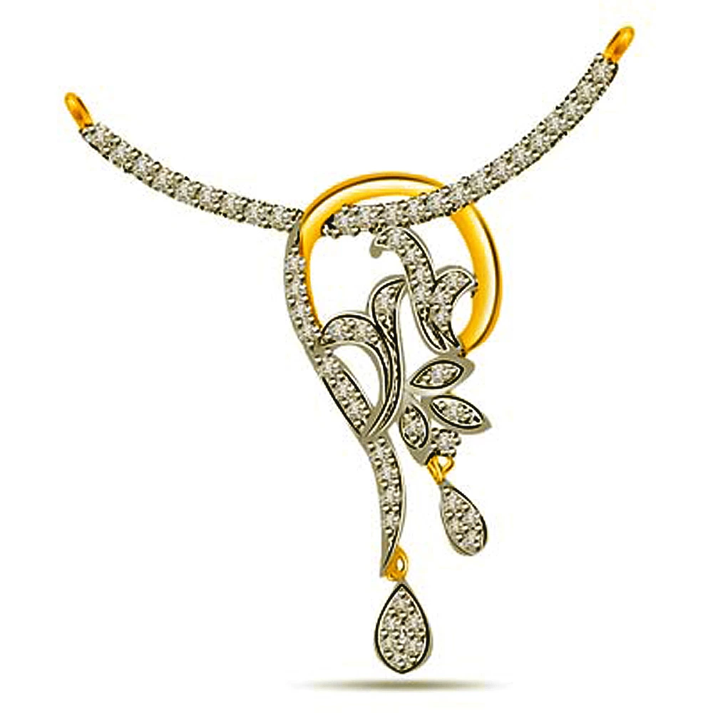 Sparkling Flower 1.00cts Designer Diamond Necklace Pendants