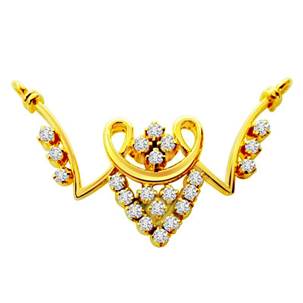 Golden Umbrella 0.54 cts Beautiful Diamond Necklace Pendants Necklaces