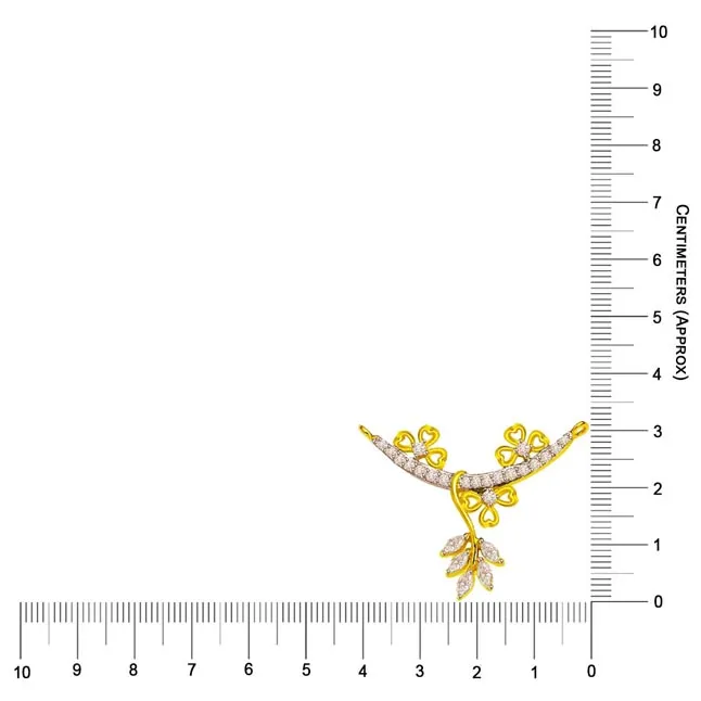 Twinkling Flower 0.55 cts Round & Marq Diamond 18K Pendant (DN168)