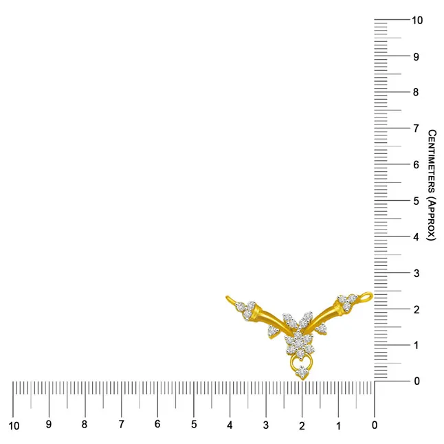 Golden Eternity 0.40 cts Floral Pattern Diamond 18K Necklace Pendant (DN169)