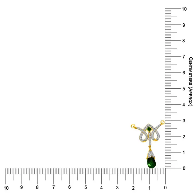 Garden of Paradise Diamond & Drop Green Emerald 18kt Gold Pendants