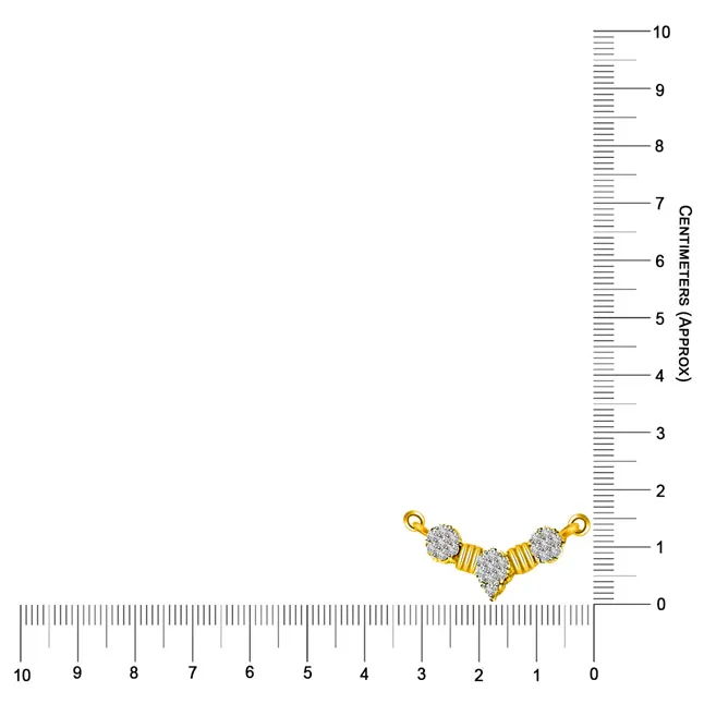 Soul Enlightening 0.55ct 3 Diamond Flower Gold Mangalsutra Pendants