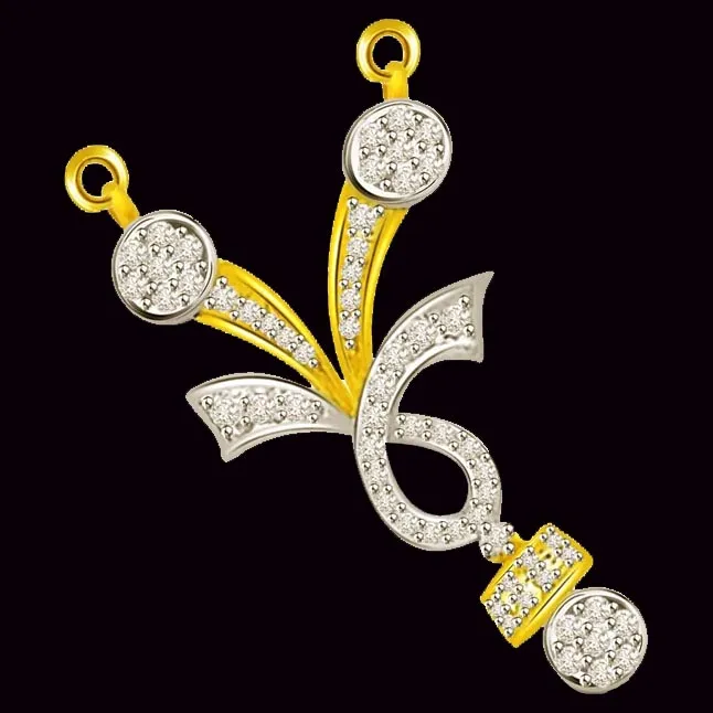 3 Circles Lifes Melody Diamond Mangalsutra Pendant (DN185)