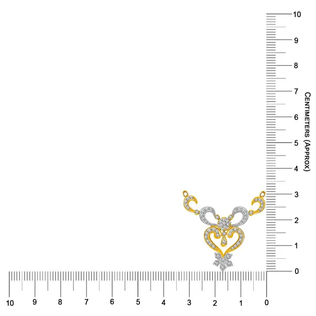 Rising Sun Two Tone Diamond & Gold Flower Pendant (DN188)