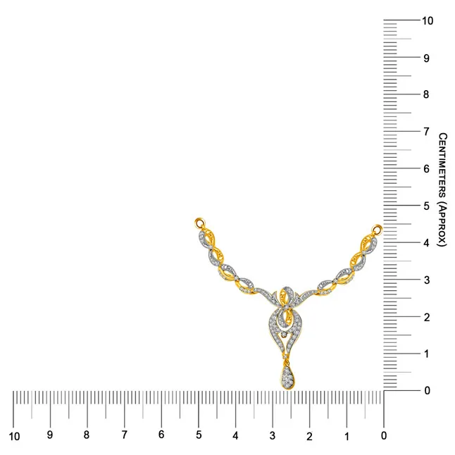 Shining Sun Shine Two Tone Diamond & Gold Beautiful  Necklace Pendant (DN189)