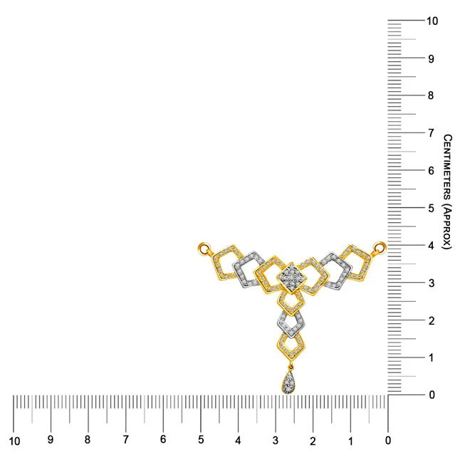Magical White And Yellow Diamond & Gold Pendant (DN191)