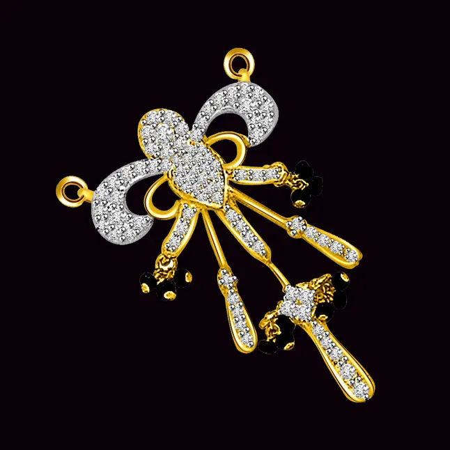 Falling In Love Diamond & Gold Mangalsutra Pendant (DN195)