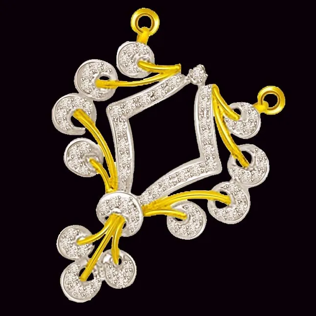 Wheels Of Dharma Diamond Gold Mangalsutra Pendant (DN199)