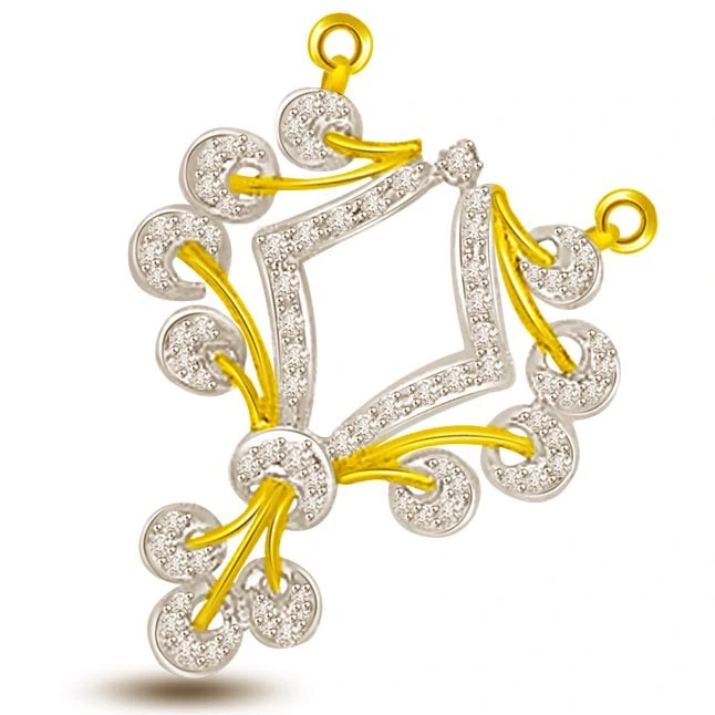 Wheels Of Dharma Diamond Gold Mangalsutra Pendants