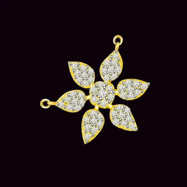 Cosmic Power Diamond & Gold Flower Pendant (DN201)