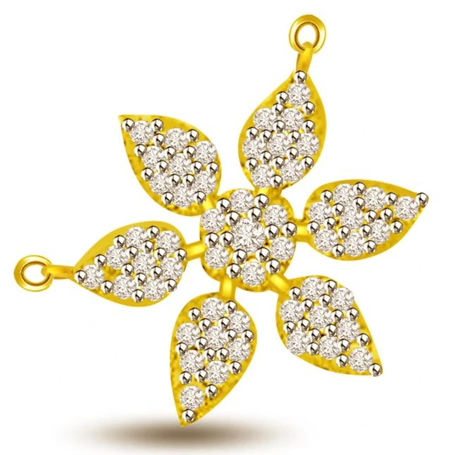Cosmic Power Diamond & Gold Flower Pendants