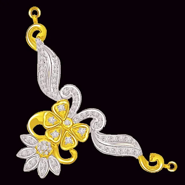 Petals Of Love Two Tone Diamond Mangalsutra Pendant (DN207)