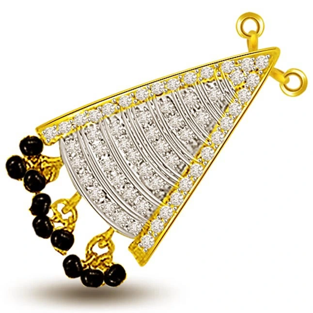 Female Divinity Diamond & Gold Mangalsutra Pendants