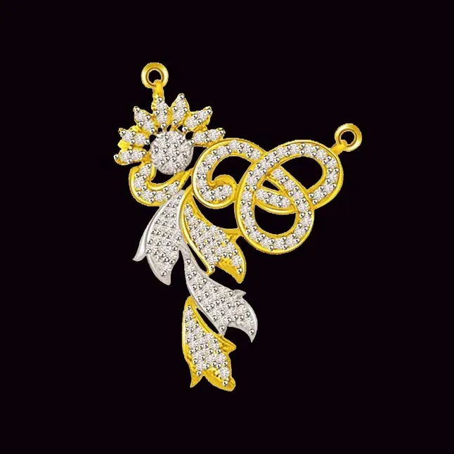 Cycles Of Heaven Diamond & Gold Mangalsutra Pendant (DN215)