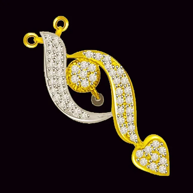 Mother & Child Two Tone Diamond & Gold Pendant (DN221)