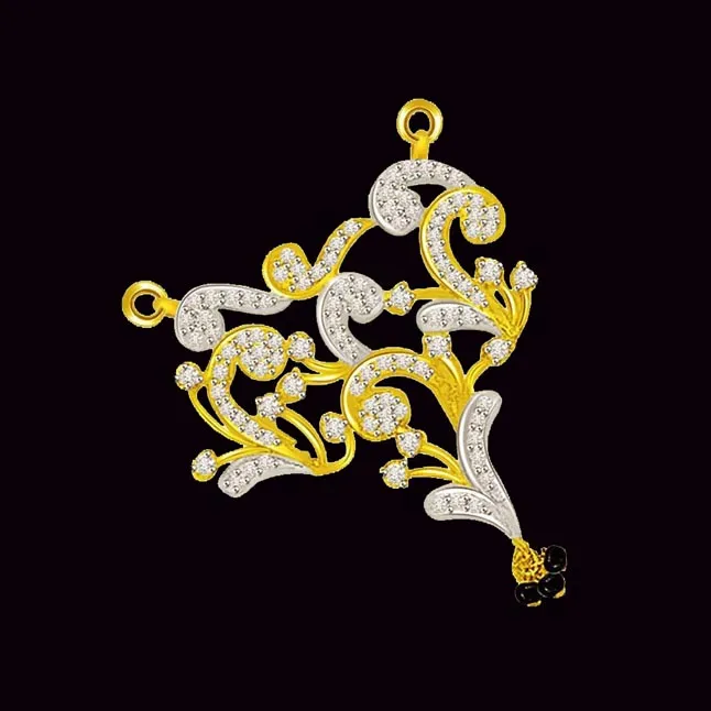 Web Of Life Two Tone Diamond & Gold Pendant (DN222)