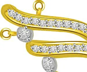 Curvaceous Diamond Gold Drop Designor Pendants -Designer Pendants