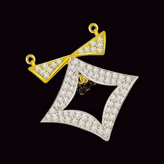 Fountain Of Energy Square Diamond Mangalsutra Pendant (DN228)