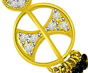 Sacred Thread Of Love Diamond & Gold Mangalsutra Pendants