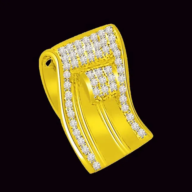 Waterfall Gold & Diamond Beautiful Pendant For Her (DN241)