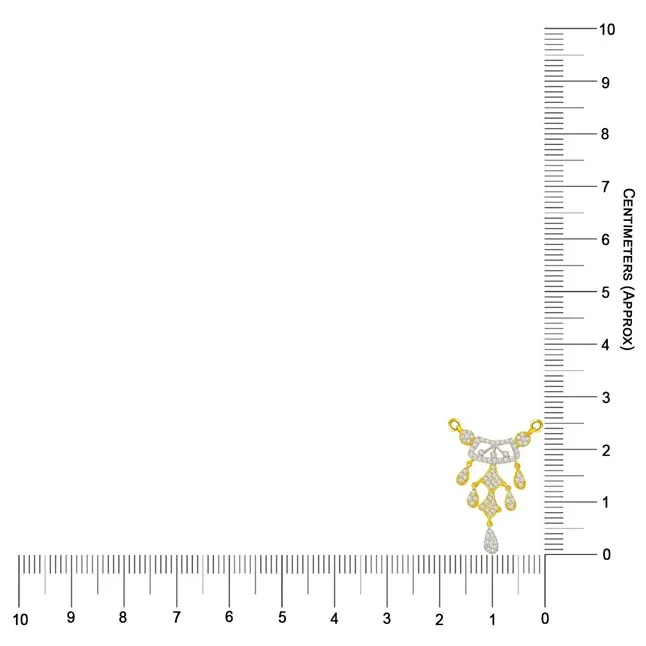 Two Tone Diamond Droplets Design Mangalsutra Pendants