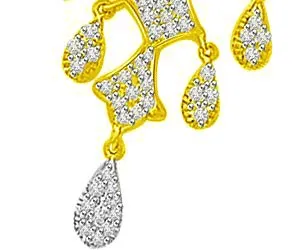 Two Tone Diamond Droplets Design Mangalsutra Pendants