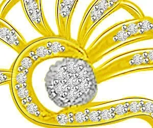 Twinning Spirals Diamond & Gold Fancy Pendants -Designer Pendants