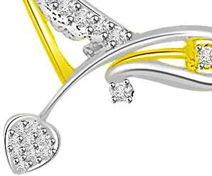 Hearts In Spiral Diamond & Gold Designor Pendants