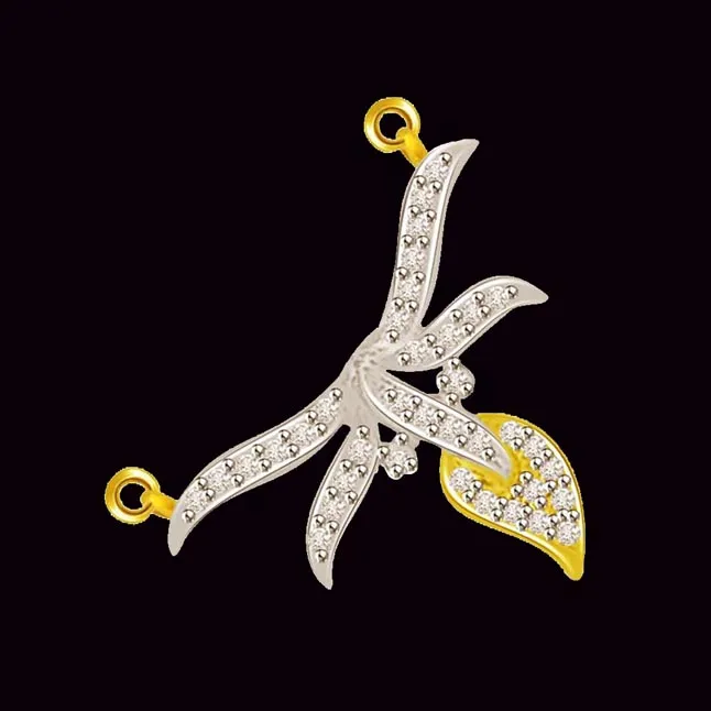 Wings Of Fire Diamond & Gold Leaf Pendant (DN263)
