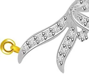 Wings Of Fire Diamond & Gold Leaf Pendants